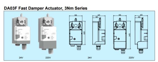 ADA03F Fast Damper Actuator, 3Nm Series